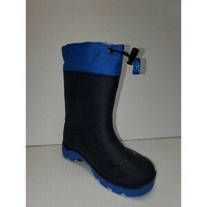 Kamik Snobuster1 Insulated -Snow Boot, Black/blue kids size 12
